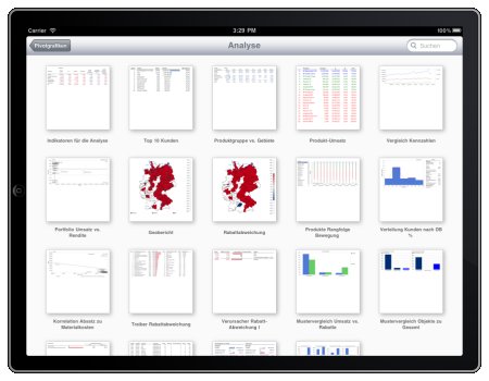 DeltaMaster-Berichtsmappe in der DeltaMaster ReaderApp auf dem iPad