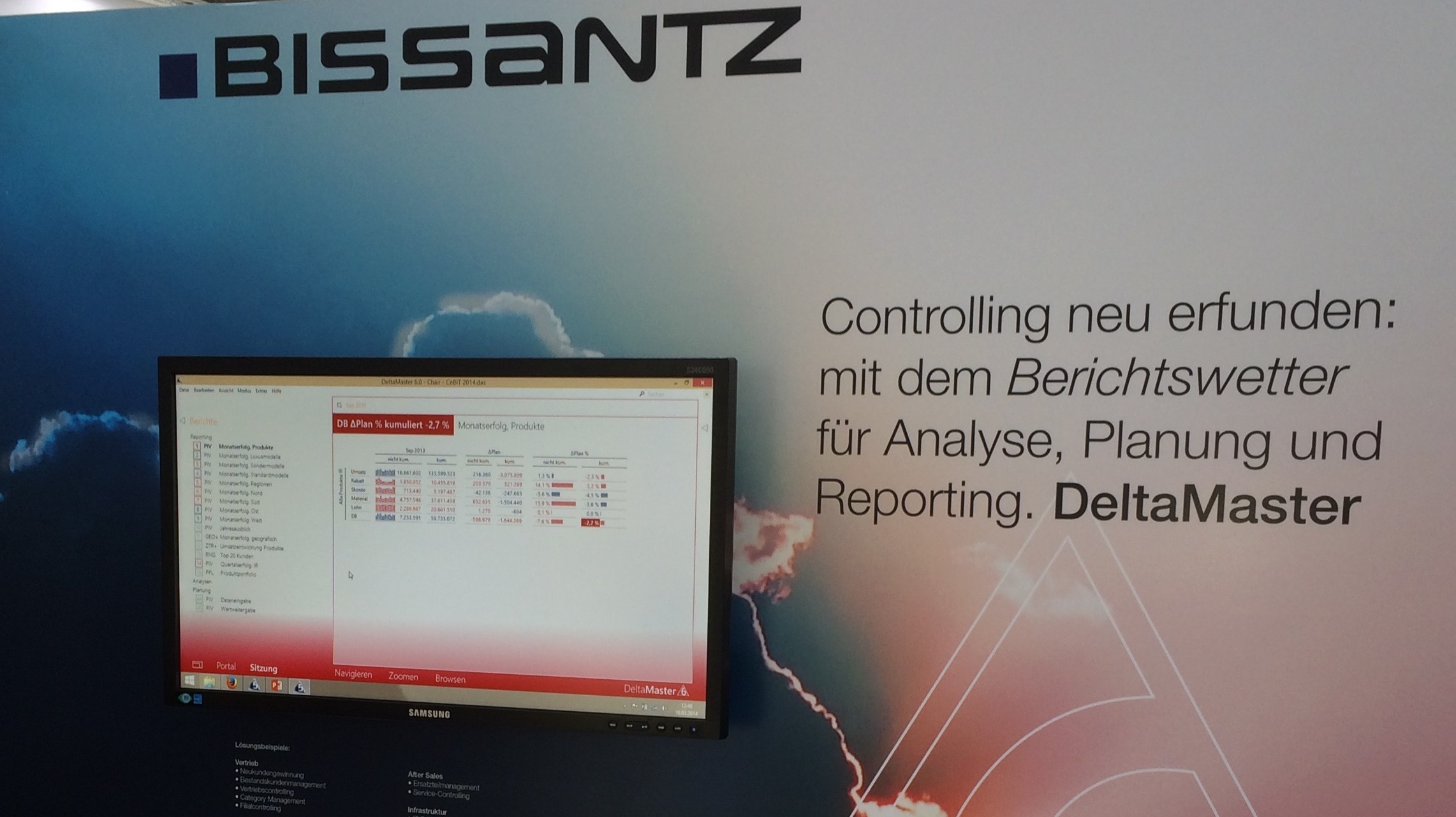 Cebit Hannover 2014: DeltaMaster 6 - Berichtswetter für Ihr Controlling - Cebit Hannover 2014: Bissantz stellt die neue Generation von BI-Software vor