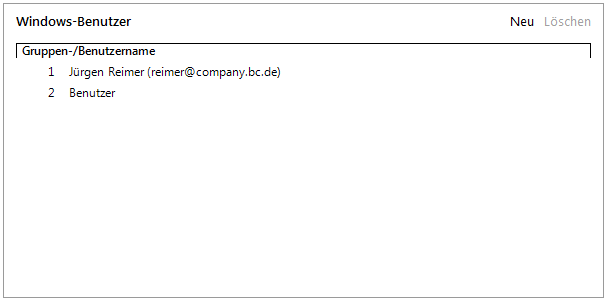 Abbildung 8 Windows-Benutzer
