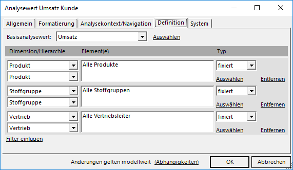 Filterwert Umsatz Kunde