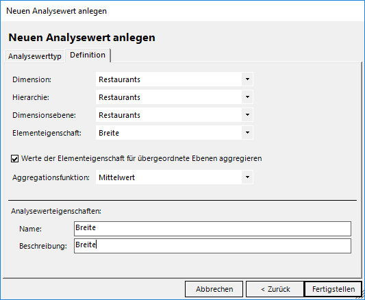 In OLAP-Cubes ist es möglich, Elementeigenschaften auszulesen und in numerische Werte zu verwandeln.