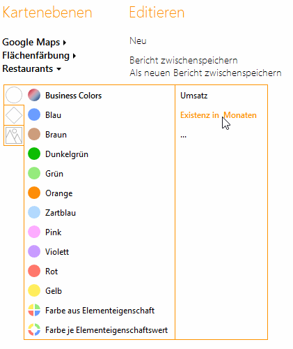 Markerflächen können in der Geo-Analyse in DeltaMaster auch nach Kennzahlen eingefärbt werden.