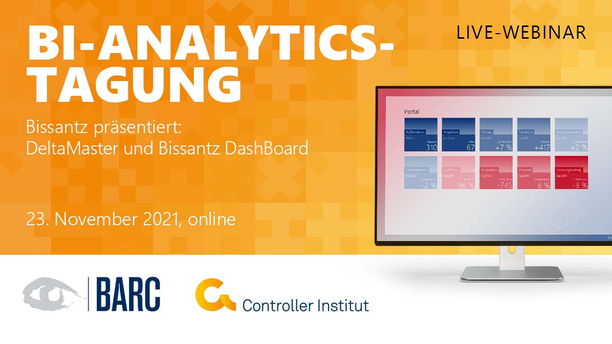 Bissantz nimmt an der BI & Analytics Tagung von BARC und dem Controller Institut am 23. November 2021 teil.