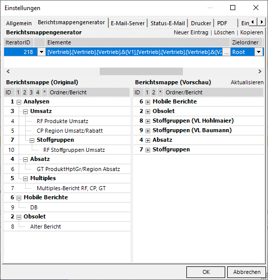 Einsortierung bei Root hinten den wahren Rootebenen-Ordnern