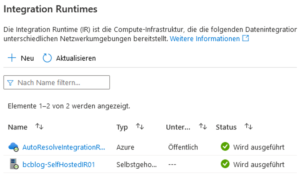 Erstellte Integration Runtime