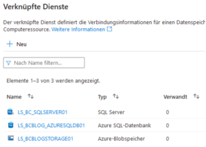 Erstellte Linked Services