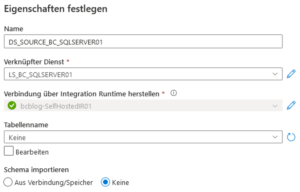 Erstellung eines SQL Server-Datasets