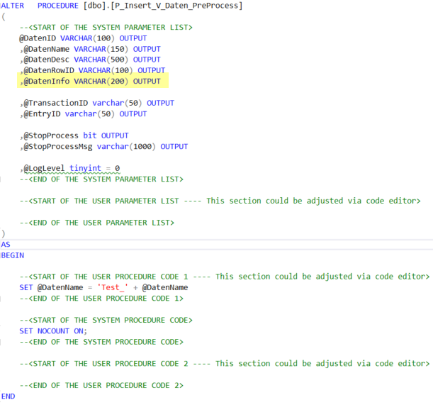Automatische Code-Generierung durch den Application Designer