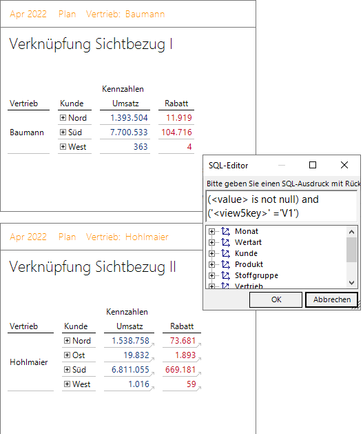 Verknüpfungen nur für Hohlmaier sichtbar