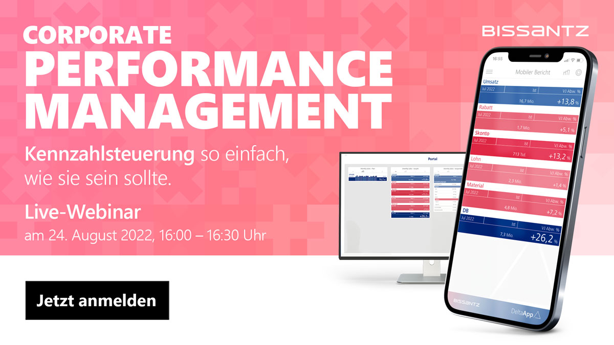 Corporate Performance Management mit Bissantz - Live-Webinar am 24. August 2022