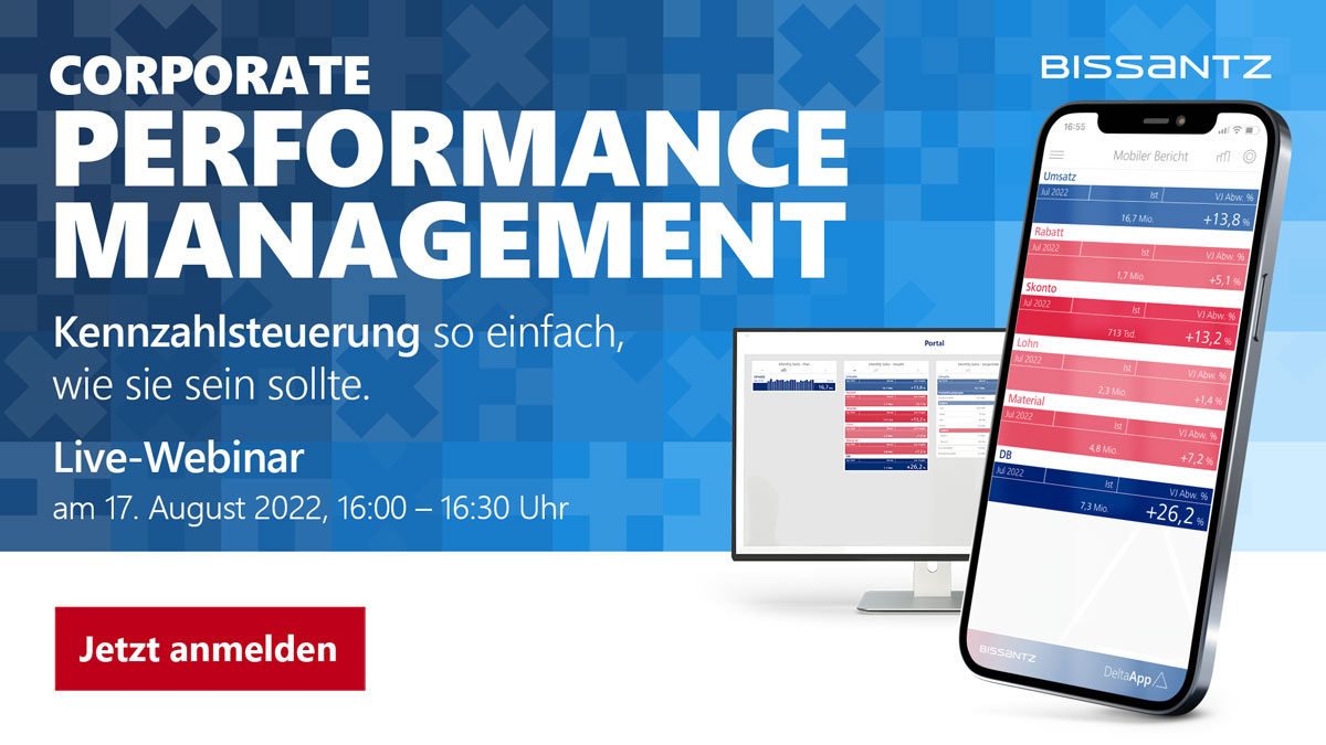Corporate Performance Management - Kennzahlsteuerung so einfach, wie sie sein sollte. Live-Webinar am 17. August 2022