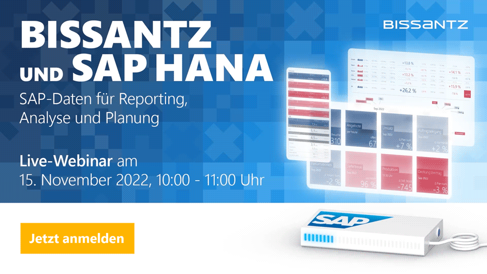 Business Intelligence für SAP HANA mit Bissantz - Live-Webinar am 15. November 2022