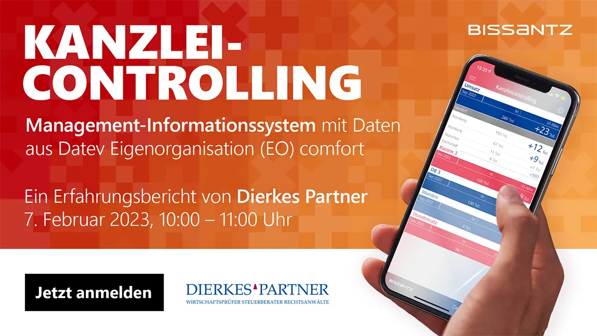 Kanzleicontrolling – Management-Informationssystem mit Daten aus Datev Eigenorganisation (EO) comfort