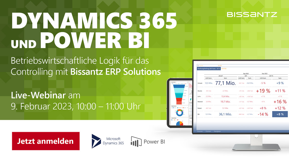 Live-Webinar: Dynamics 365 und Power BI im Controlling – mit Bissantz