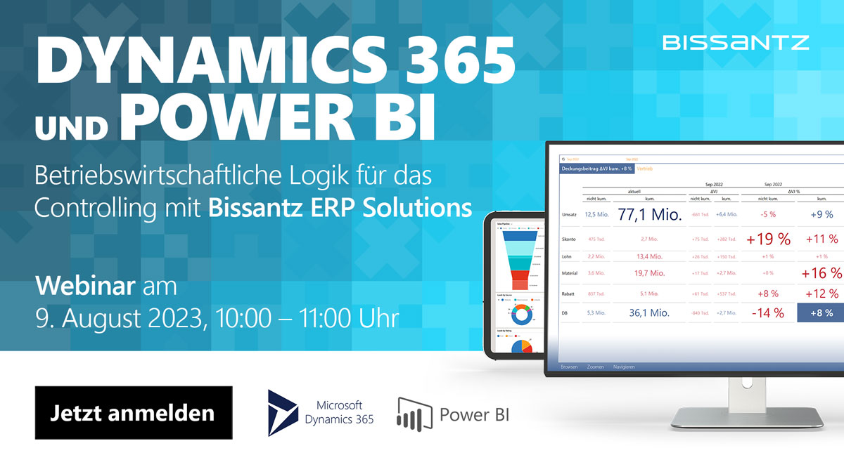 Webinar: Dynamics 365 und Power BI im Controlling – mit Bissantz