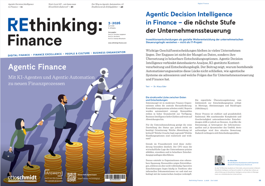 Titelseite der Rethinking Finance 03/2026 und erste Seite des Fachartikels von Bissantz