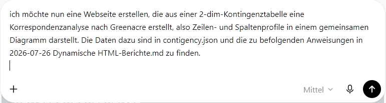 >Anfrage an ChatGPT Erstellung Korrespondenzanalyse