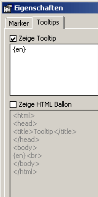 Anzeige Tooltipp oder HTML Ballon auf der Registerkarte Tooltipps in den Eigenschaften