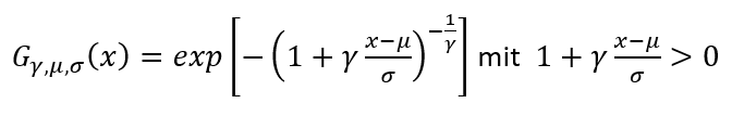 Formel der verallgemeinerten Extremwertverteilung